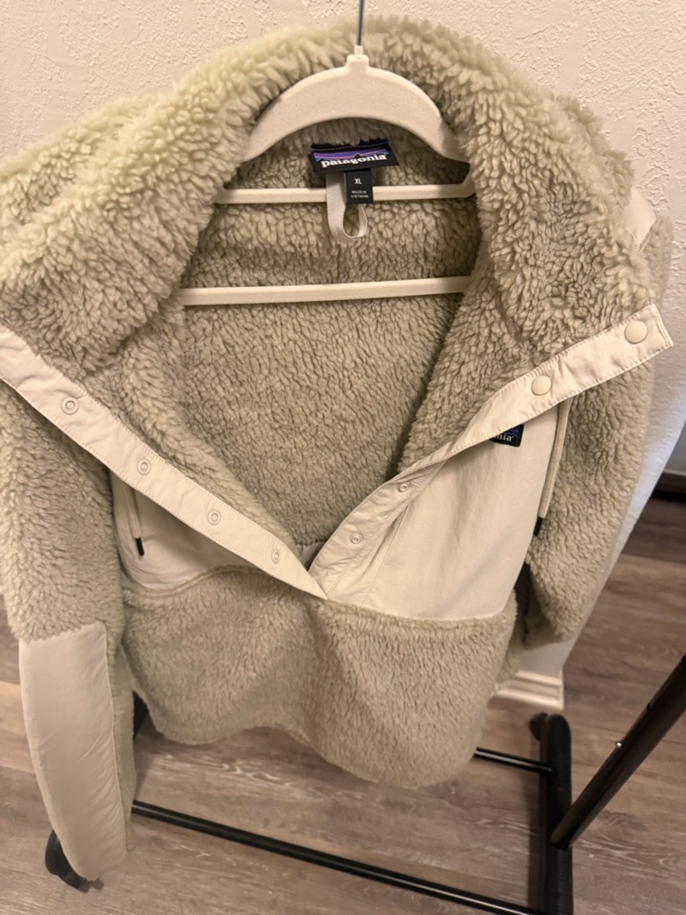 Patagonia Pelican Tan Fleece Shelled Retro-X Sherpa Pullover Jacket - Picture 3 of 4